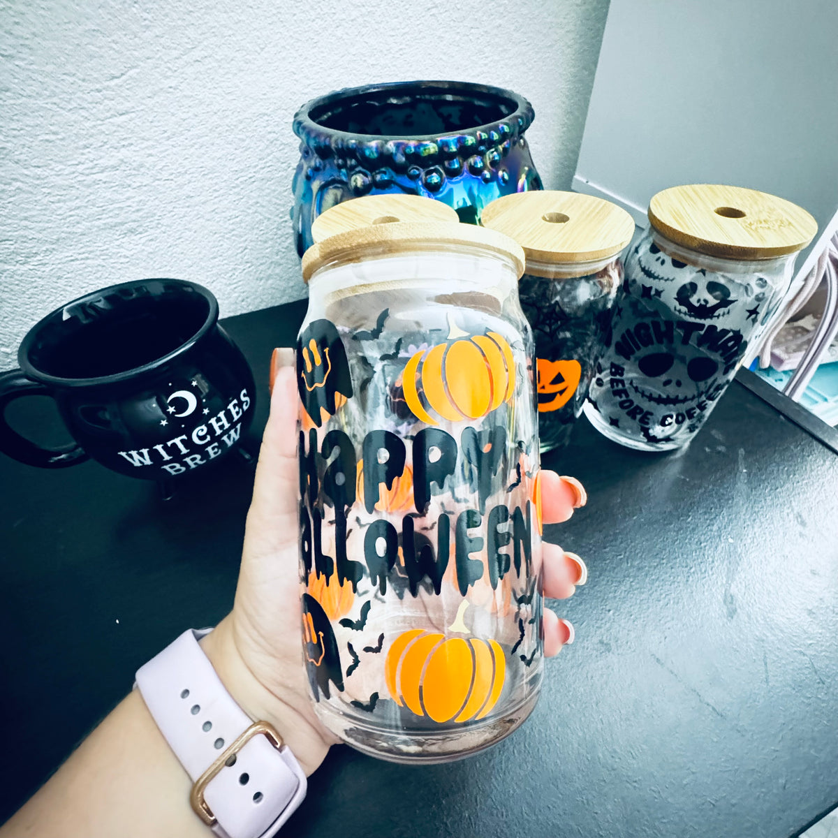Vaso de Cristal 16 oz – Happy Halloween