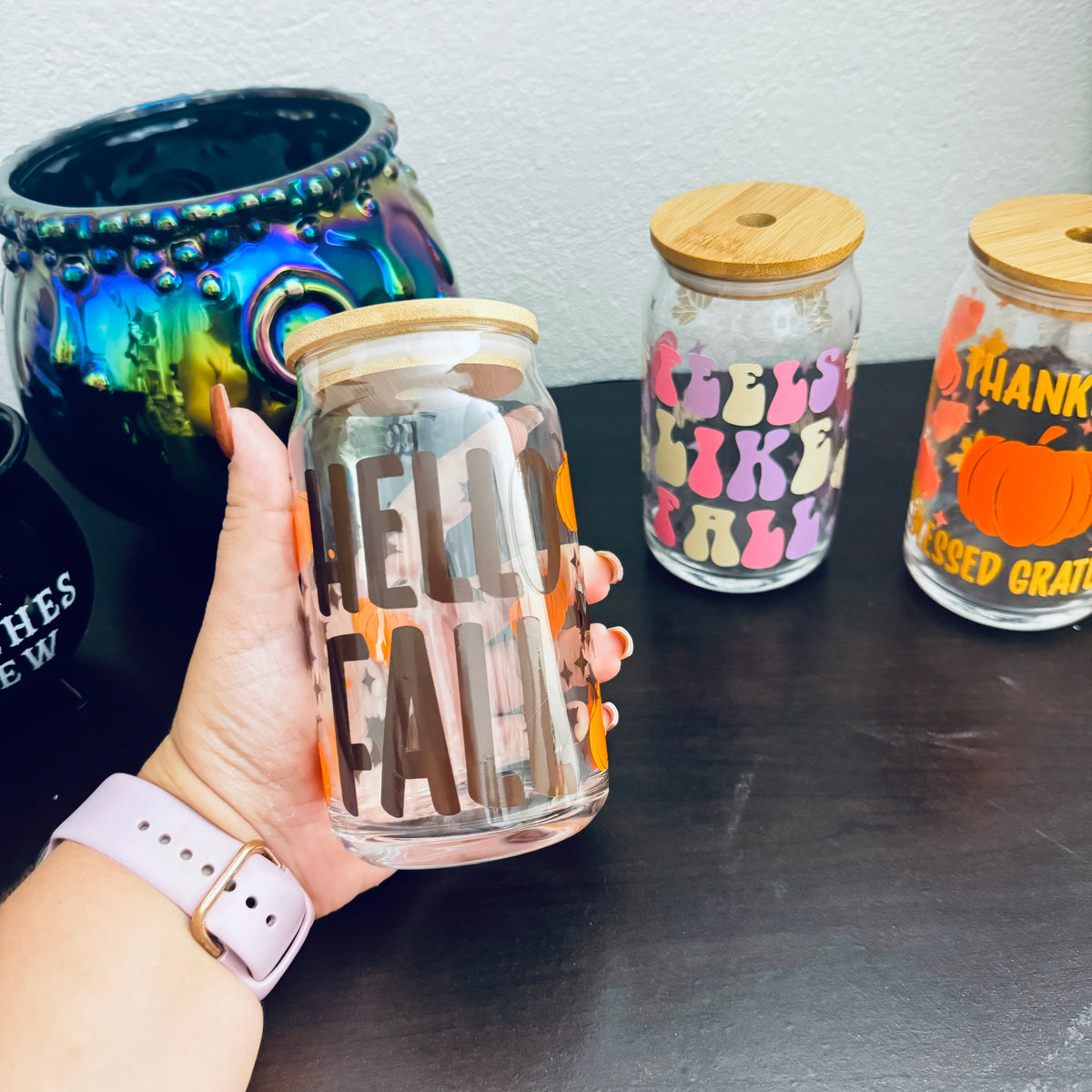 Vaso de Cristal 16 oz – Hello Fall